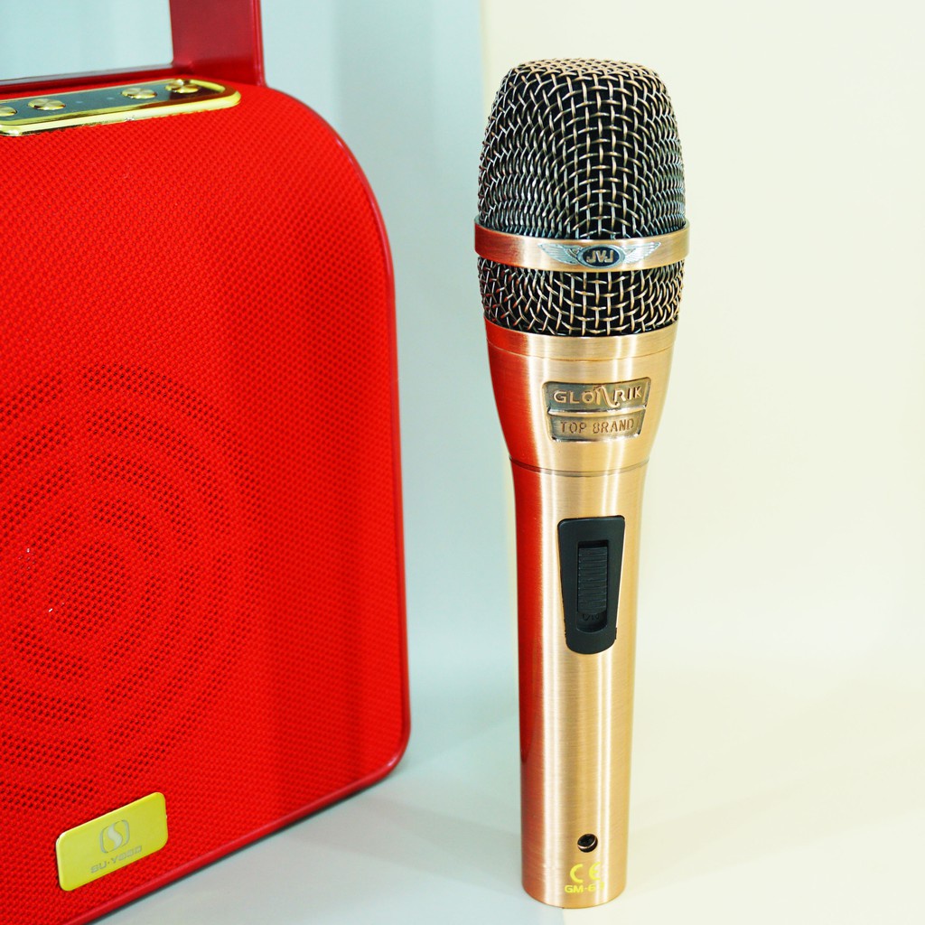Micro karaoke có dây JVJ GM-6.3 dài 4m Cho Âm Ly, Loa Kéo , Loa Karaoke Bluetooth Jack 6.5 Thông Dụng(Vàng đồng)