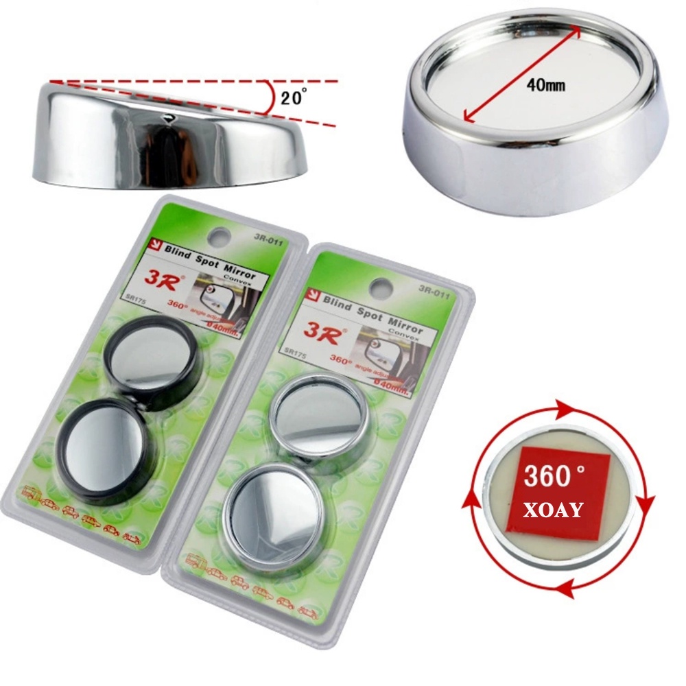 Gương cầu lồi ô tô 3R chính hãng xoay 360 độ xóa điểm mù hỗ trợ tầm nhìn cho ô tô xe hơi