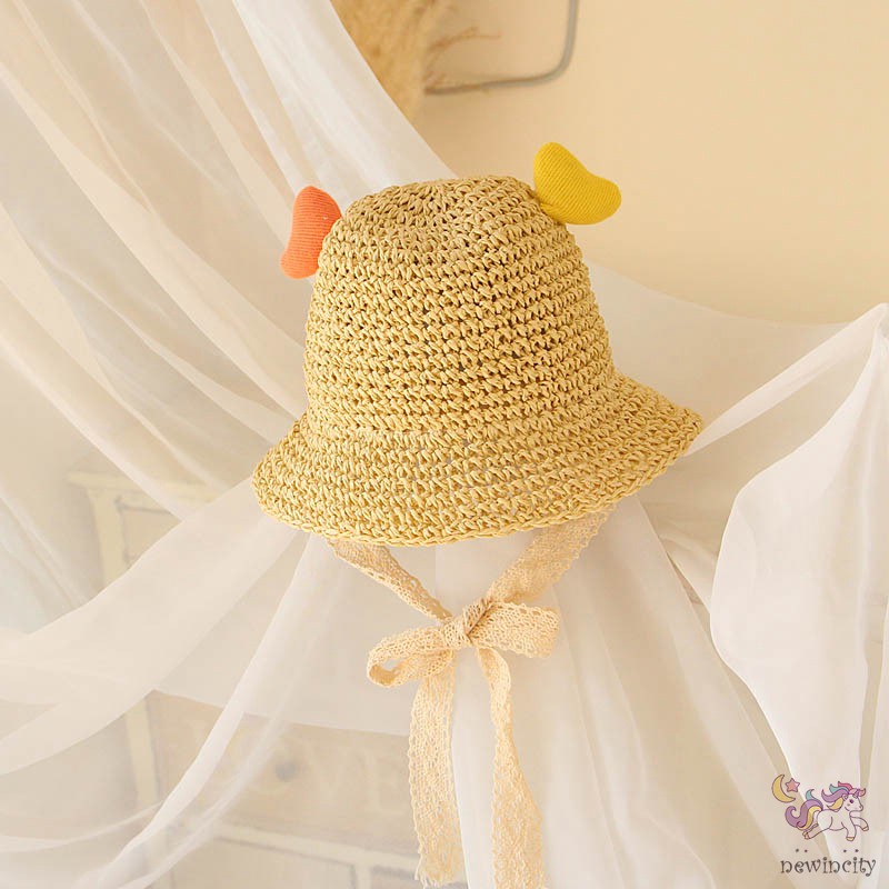 Mũ cói đi biển thoáng khí thời trang Hàn Quốc cho bé