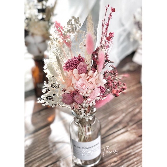 Combo lọ hoa hồng khô, mix tú cầu vintage