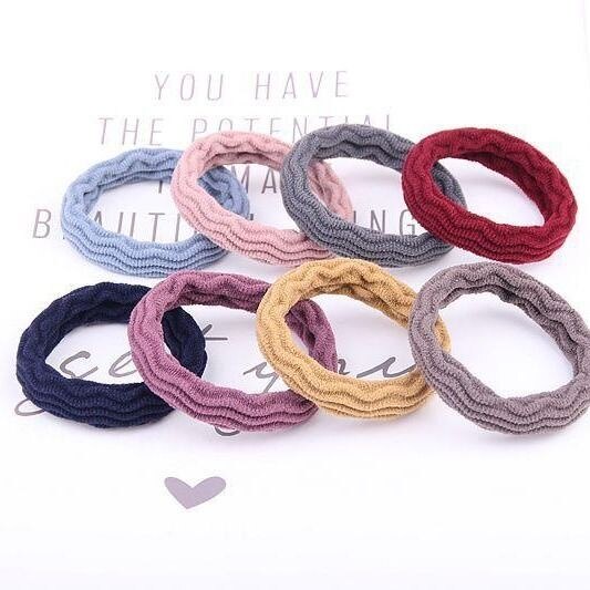 Dây cột tóc cao su co giãn không đường may kiểu dáng đơn giản phong cách Hàn Quốc