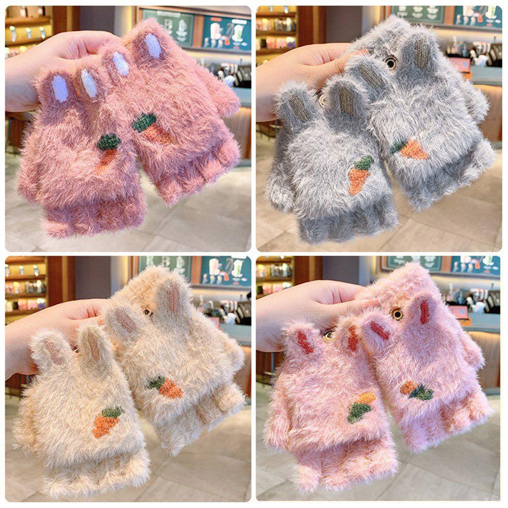 Găng Tay Lông Nhung Mềm Mại Dày Dặn Ấm Áp Dành Cho Bé