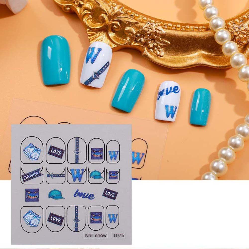 Nhãn Dán Trang Trí Móng Tay Tự Dính Họa Tiết Trái Dâu Hoạt Hình Dành Cho Nữ