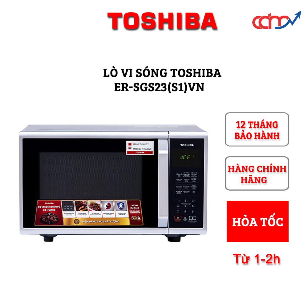 Lò vi sóng Toshiba ER-SGS23(S1)VN 23 lít có nướng - Hàng chính hãng - Xuất xứ Thái Lan