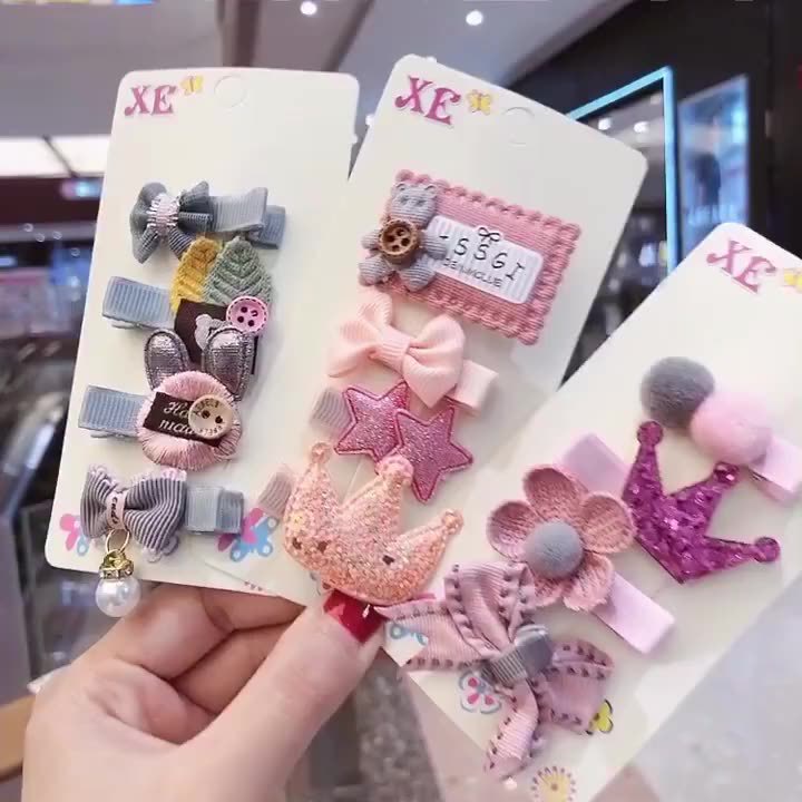 [Kacily]Kẹp tóc cho bé phụ kiện cài tóc công chúa Kẹp cho bé gái Phụ kiện cài tóc trẻ em nhập khẩu