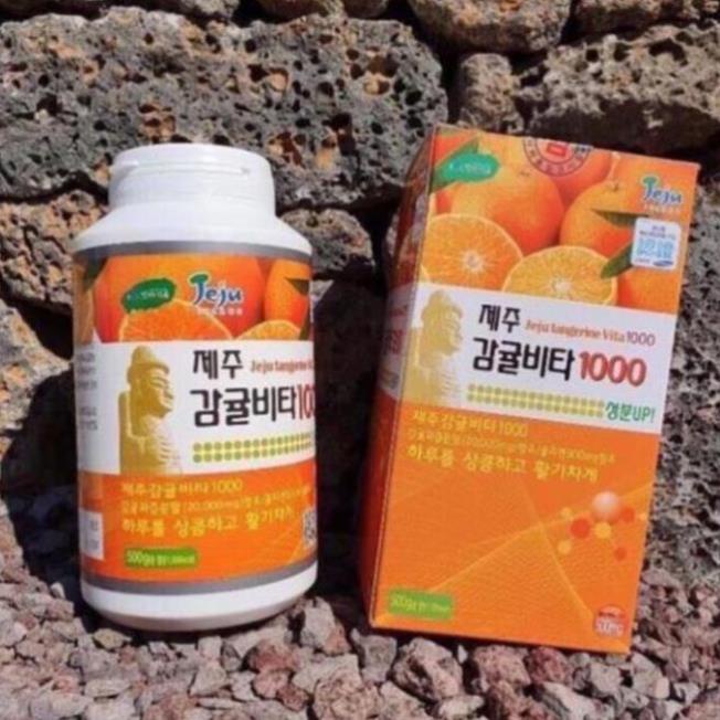 Viên ngậm bổ sung vitamin C tăng cường đề kháng và hệ miễn dịch JeJu Tangerine Vita 1000  500g