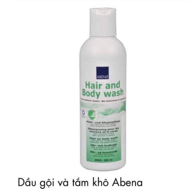 Tắm gội khô Abena (hàng chính hãng Đan Mạch ) Hair and Body Wash 200ml