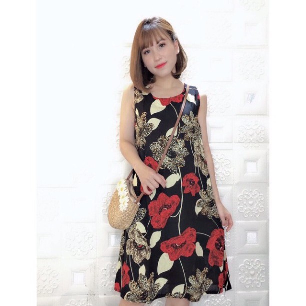 ICO - Váy lanh sát nách dáng xuông, chất mát, from rộng VAV LUXURY