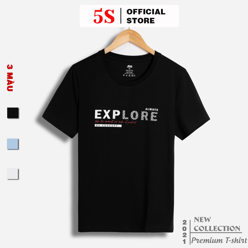 Áo Thun Nam Tay Ngắn 5S (3 màu), Chất Liệu Cotton Siêu Thấm Hút, Thiết Kế In Hình Trẻ Trung, Phong Cách (TSO21017) | BigBuy360 - bigbuy360.vn