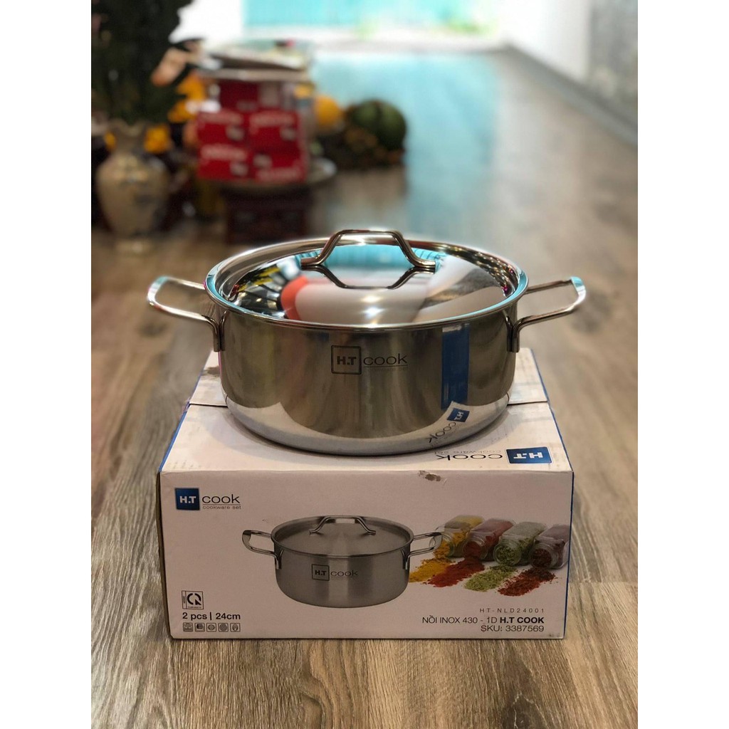 Nồi H.T cook 1 đáy inox 430 (Size 18cm-size20cm- size24)