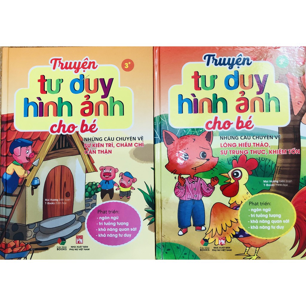 Sách - Combo Truyện Tư Duy Hình Ảnh Cho Bé Những Câu Chuyện Về: Sự Kiên Trì, Chăm Chỉ, Lòng Hiếu Thảo, Sự Trung Thực