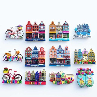 Nhãn dán tủ lạnh từ tính thủ công Amsterdam Hà Lan ✷ ❈ Nhựa phong cảnh du lịch Lưu niệm Nam châm tủ lạnh