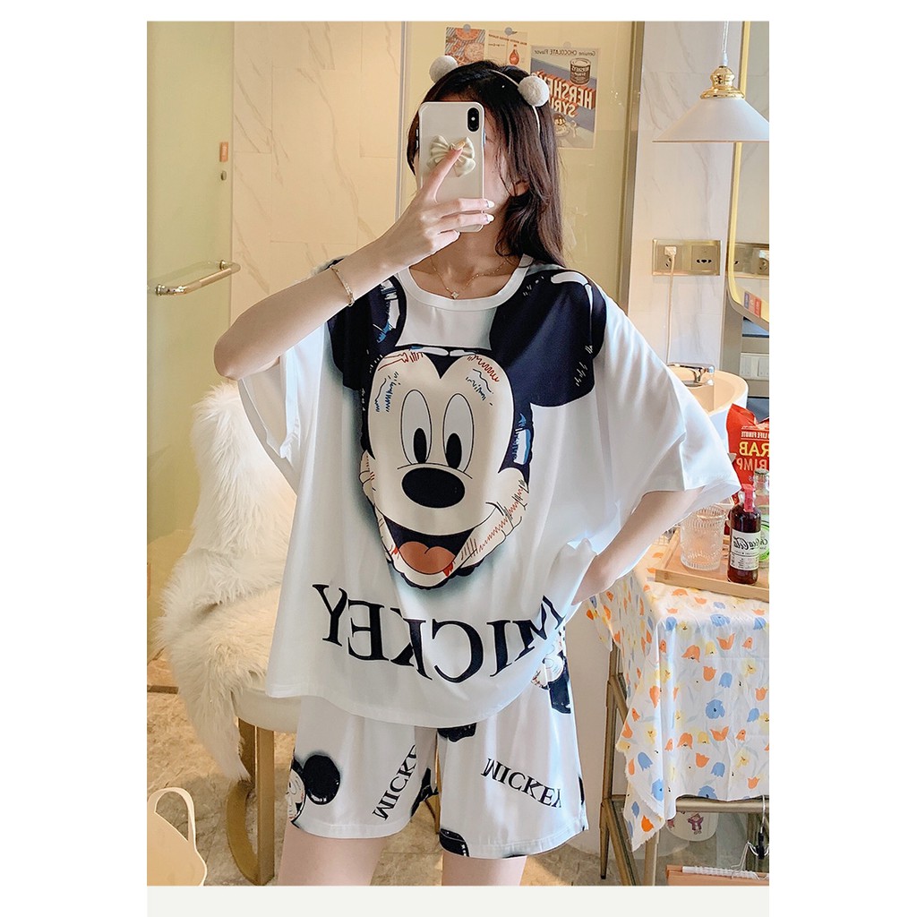 Hàng cao cấp- Bộ mặc nhà vải lụa băng in hoạt hình chuột Mickey dễ thương - Hàng Quảng Châu cao cấp - Ngân Dali- Có hìn | BigBuy360 - bigbuy360.vn