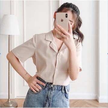 Áo sơ mi  cổ vest Madela tay ngắn công cở, Áo sơ mi công sở kiểu nữ phong cách Hàn Quốc thanh | BigBuy360 - bigbuy360.vn