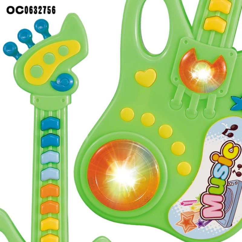 Đàn ghi ta đèn nhạc dễ thương 8 Phím Mô Phỏng Đàn Thật Đàn Ghita Guitar Điện Tử Rockstar Đèn 3D Siêu Sáng Và 8 Phím Nhạc