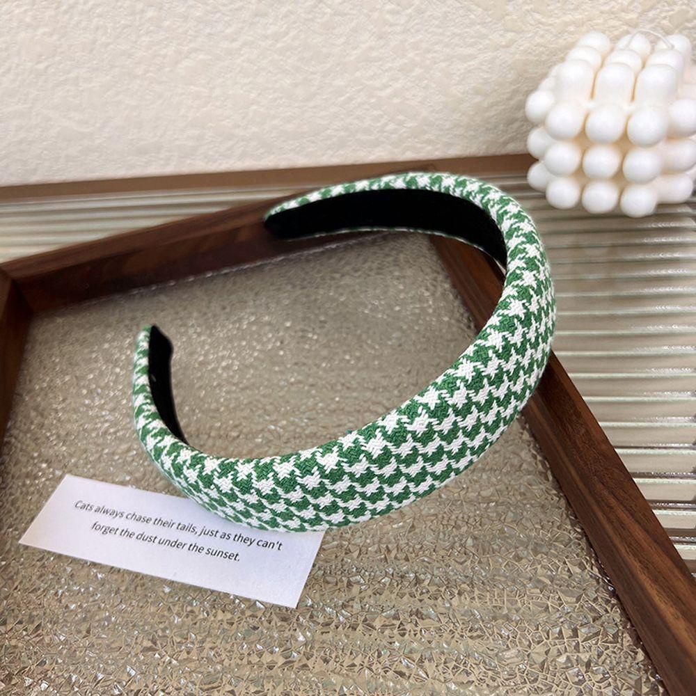 Băng Đô Cài Tóc Co Giãn In Họa Tiết Houndstooth Phong Cách Cổ Điển Thời Trang Cho Nữ