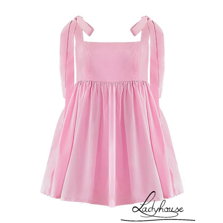 Đầm Ngắn Hai Dây Màu Trơn Thời Trang Mùa Hè Cho Nữ