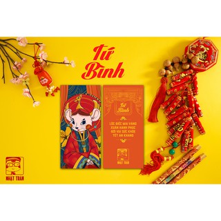 Bao lì xì 2020 [COMBO 60 cái] Loại 1 chất liệu giấy mỹ thuật |17x7cm| _ Bộ Tứ Bình