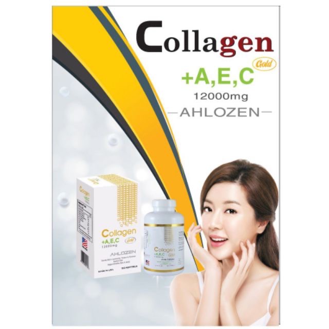 ✅  Viên uống Collagen AEC Ahlozen Gold 12000mg✅ 180 viên của Mỹ.