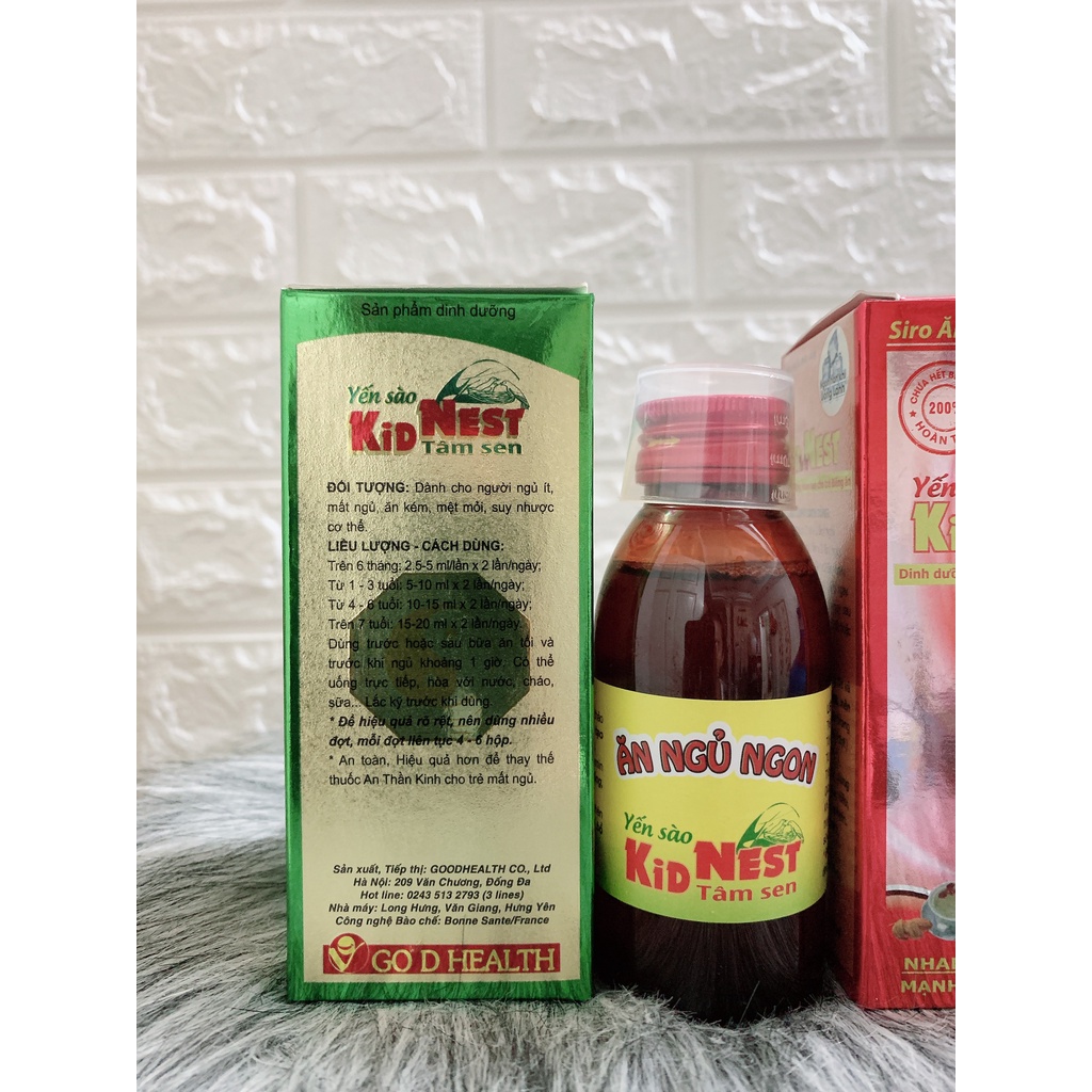 (CHÍNH HÃNG)Yến sào KID’S NEST Tâm Sen-giúp bé ngủ ngon (Lọ 120ml)