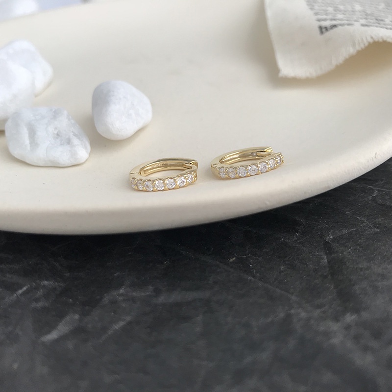 Khuyên Tai Tròn Bộ Khuyên Tai Tròn 14K Zircon Không Gây Dị Ứng Thời Trang Cho Nữ