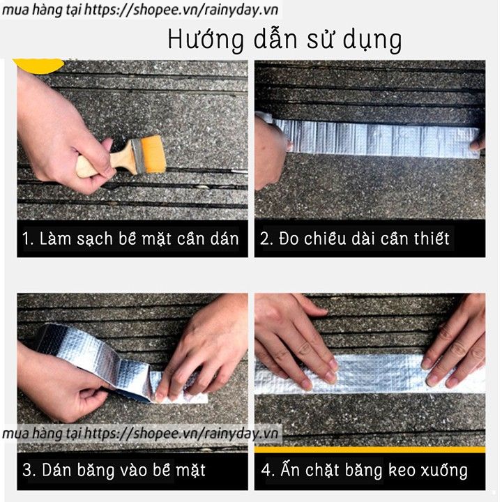 Băng keo dính chống thấm dột nước 5cm chịu nhiệt đa năng dán siêu chắc cho mái tôn công nghệ nhật bản