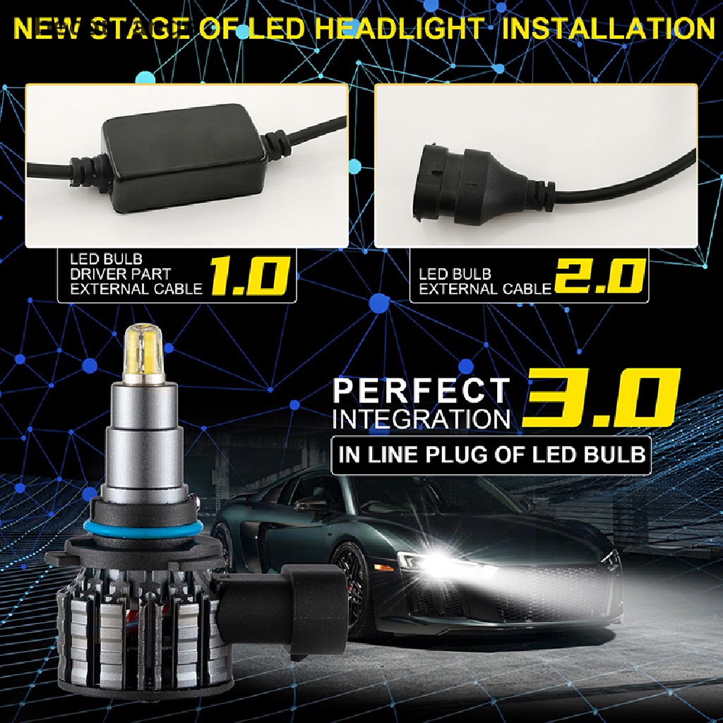 Bộ 2 đèn pha LED 9006 / HB4 4 Mặt Xoay 360 Độ 6000K thay thế cho xe hơi