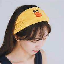 Băng đô Turban Line Phẳng Gấu Brown, Thỏ Cony, Vịt Vàng bờm rửa mặt, tẩy trang, trang điểm dễ thương