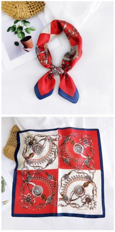 Khăn turban lụa choàng cổ thanh lịch size 58x58cm