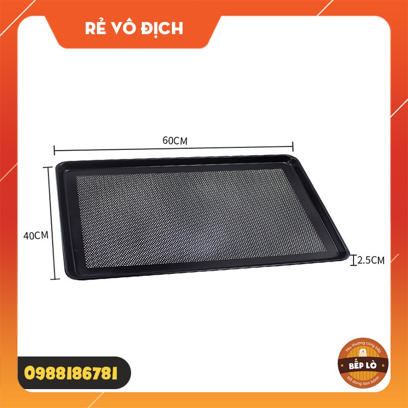 Khay nướng bánh chống dính hình chữ nhật 60*40cm có lỗ thông dưới đáy khay SIÊU DÀY SIÊU ĐẸP SIÊU XỊN