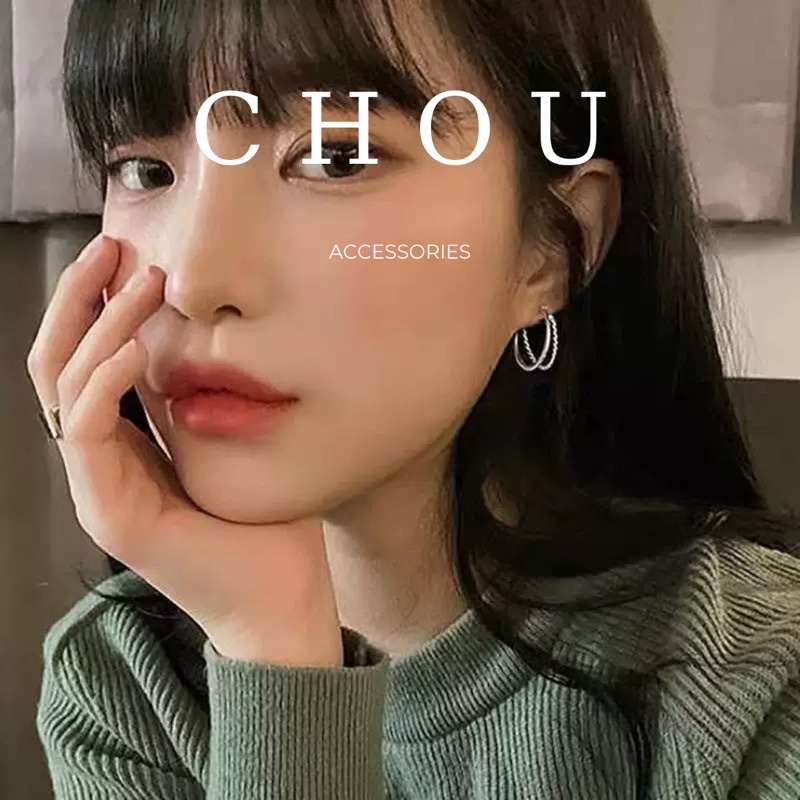 Bông Tai Khuyên Tròn 2 Lớp | CHOU ACCESSORIES |