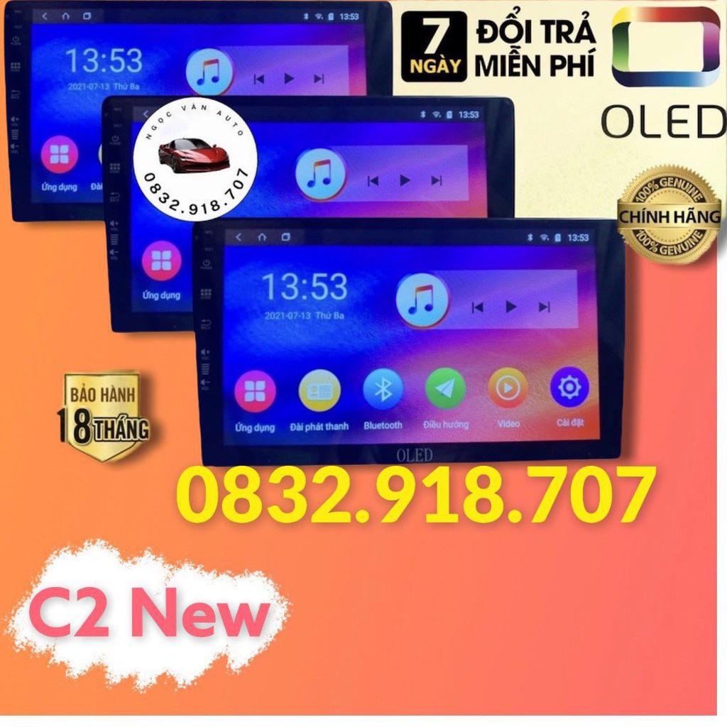 Màn Hình Android OLED C2 Theo Xe Mirage + Attrage 2014 - 2021, 9 inch kèm dưỡng và jack zin theo xe .