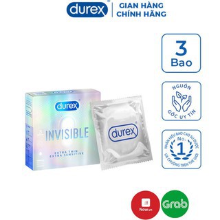 Bao cao su Durex Invisible Extra Thin siêu mỏng 10 bao ( che tên sản phẩm)