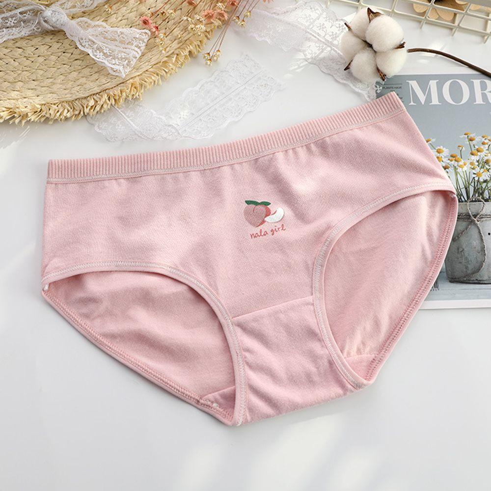 Quần Lót DWAYNE Màu Trơn Lưng Vừa Thoải Mái Họa Tiết Quả Đào Ngọt Ngào Cho Nữ