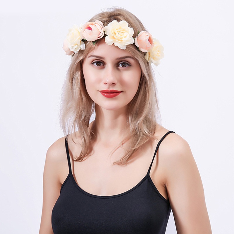Vòng hoa hồng giả đội đầu dành cho cô dâu ngày cưới