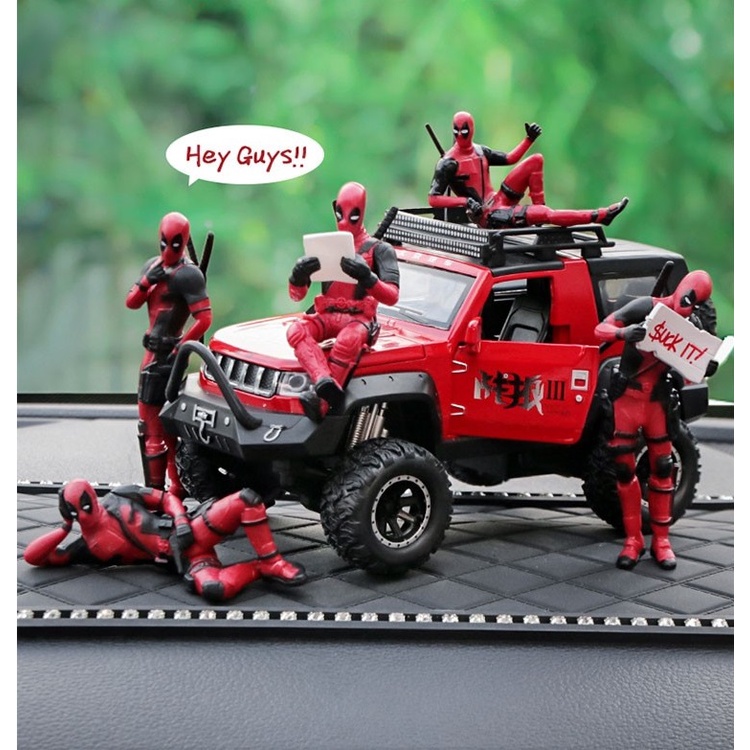 Mô hình đồ chơi Deadpool gắn phụ kiện xe máy, xe điện, xe hơi, trang trí bàn làm việc - Marvel studio