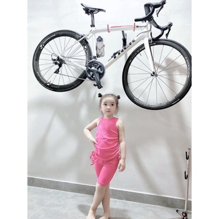 xả - Bộ ba lỗ trơn rút eo bé gái