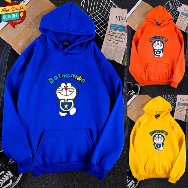 ✨áo trùm đầu✨Áo hoodie in hình Doraemon thời trang dễ thương