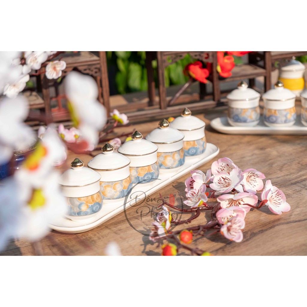 [ĐỒ THỜ CÚNG] CHUNG NƯỚC CÚNG SỨ TRẮNG VÂN XANH NGỌC CAO CẤP