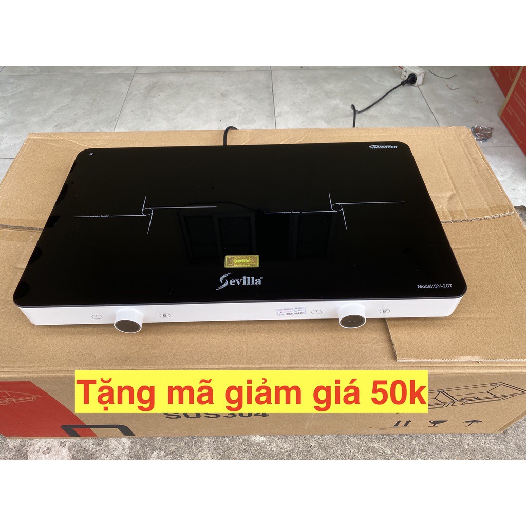 Bếp từ đôi dương Sevilla SV 20T, Bếp điện từ Inverter tiết kiệm điện năng, Bảo hành chính hãng 2 năm