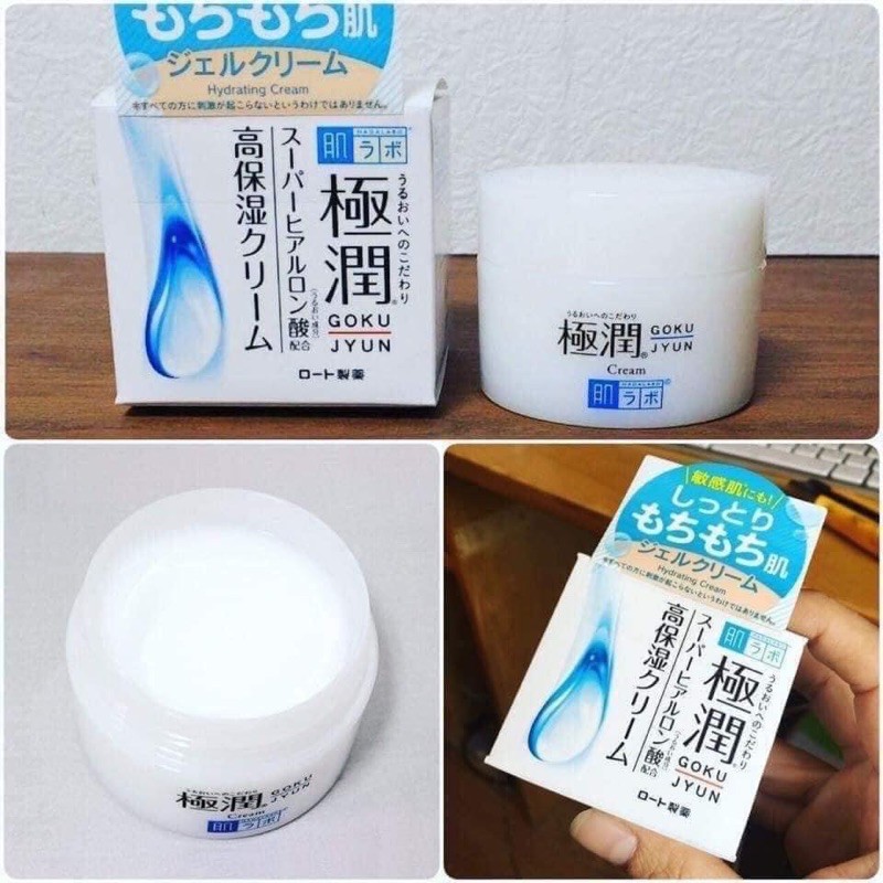 Kem dưỡng ẩm trắng da Hada Labo/Hadalabo Gokujyun Super Hyaluronic Cream 50G nội địa Nhật