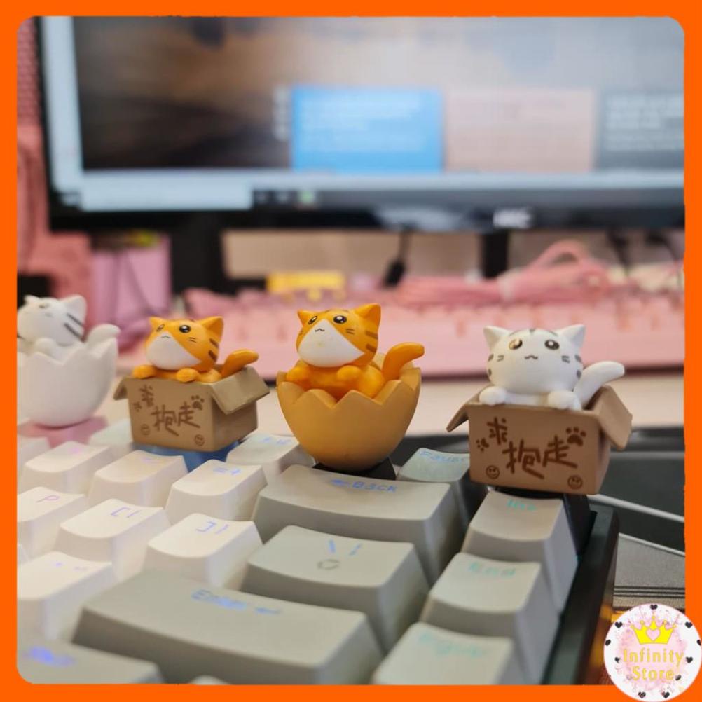 NÚT KEYCAP LẺ MÈO DỄ THƯƠNG TRANG TRÍ BÀN PHÍM CƠ INFINY DECOR