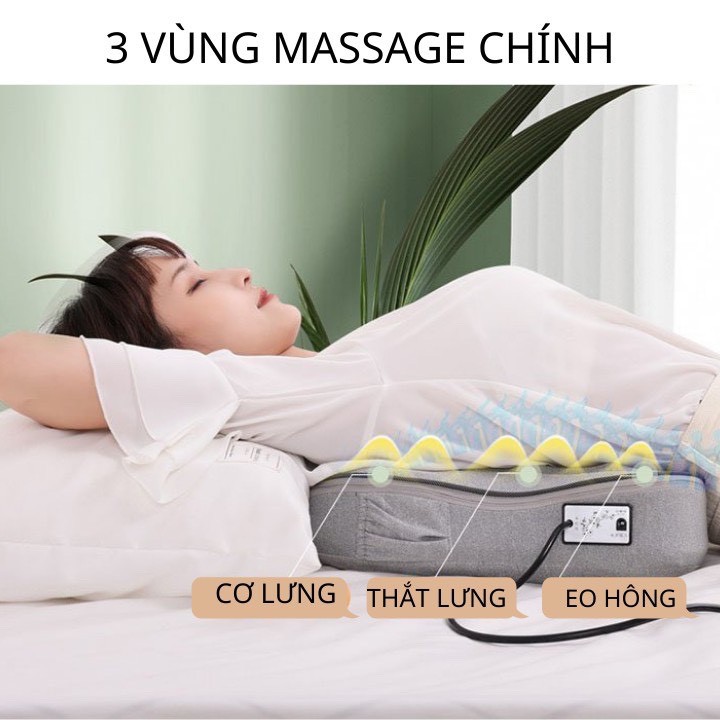 Máy mát xa lưng eo cổ vai gáy hiệu Vispo, máy matxa 8 Bi Hồng Ngoại Đa Năng kiểu dáng gối massage