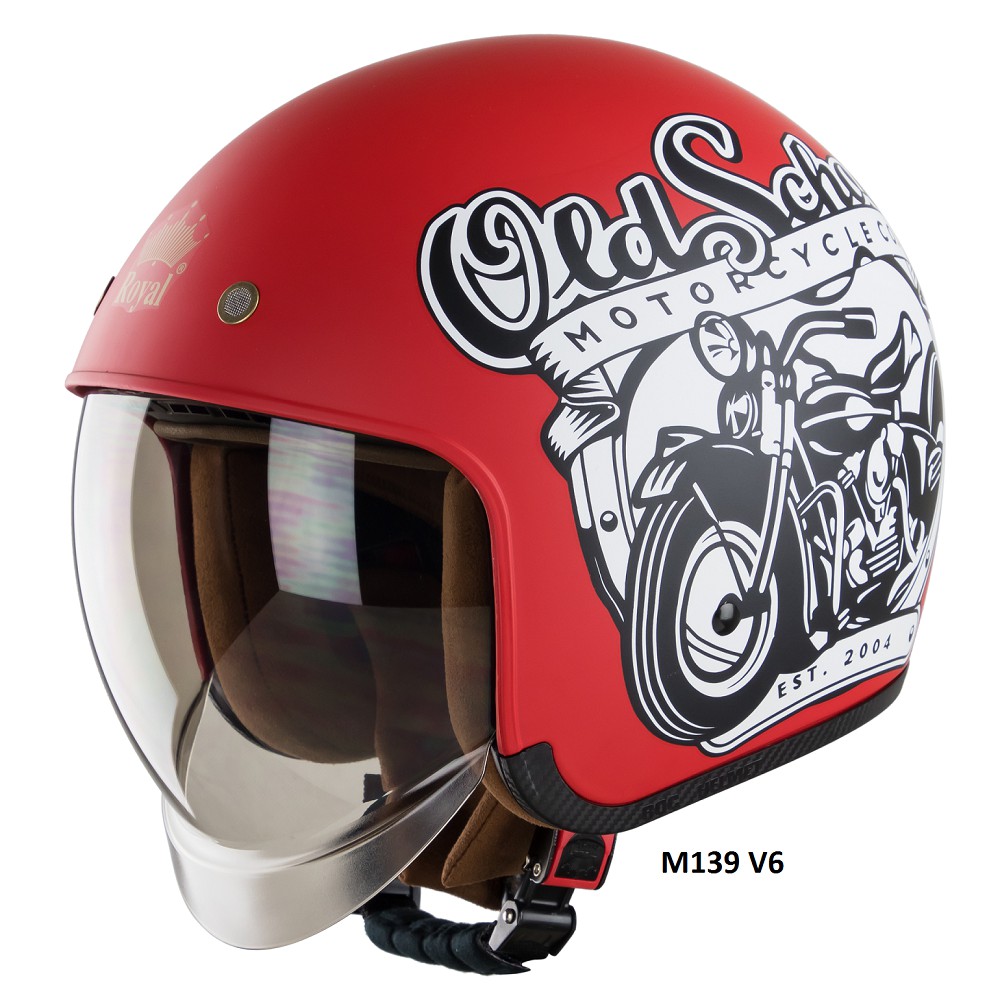 Mũ bảo hiểm cả đầu kính âm Royal M139