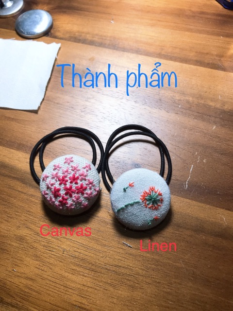 Set cột tóc handmade tự thêu làm quà tặng ý nghĩa độc đáo