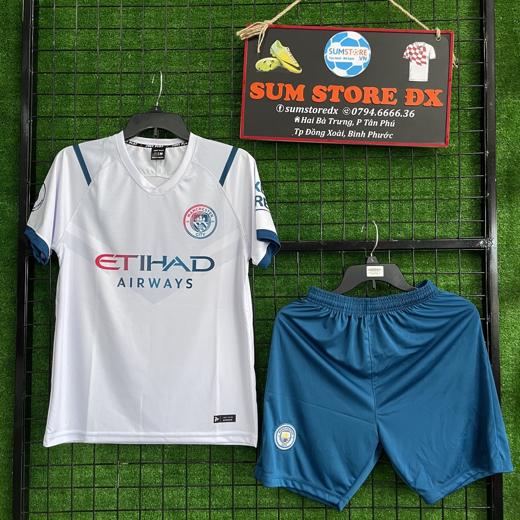 Quần Áo Đá Bóng CLB Man City Trắng 21 Mẫu Mới_Mẫu Áo Đấu Hot, Giá Tốt 2021-2022