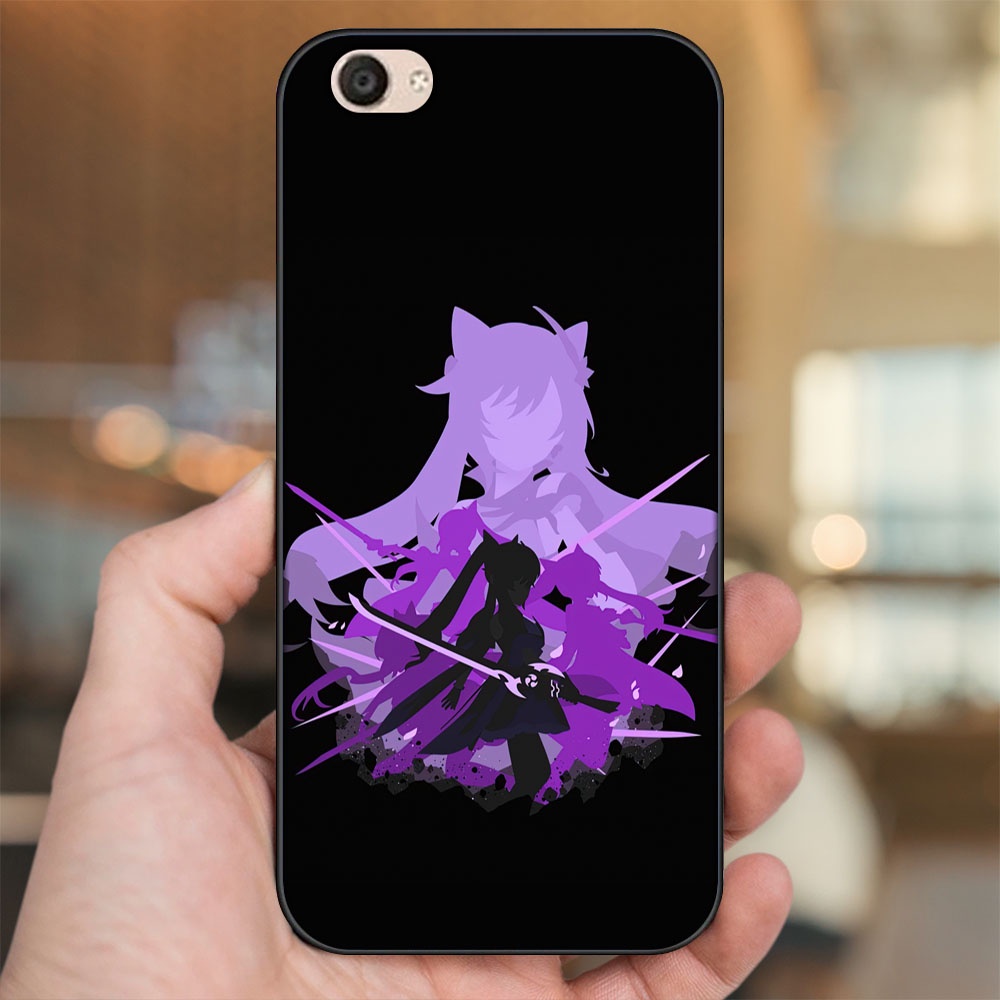 Ốp lưng Vivo V5, V5 Plus viền đen in hình Keqing Genshin Impact