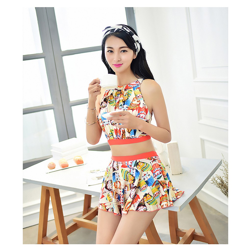 Áo tắm / áo bơi nữ 2 mảnh cổ yếm viền màu tôn eo gợi cảm MH1659 | BigBuy360 - bigbuy360.vn