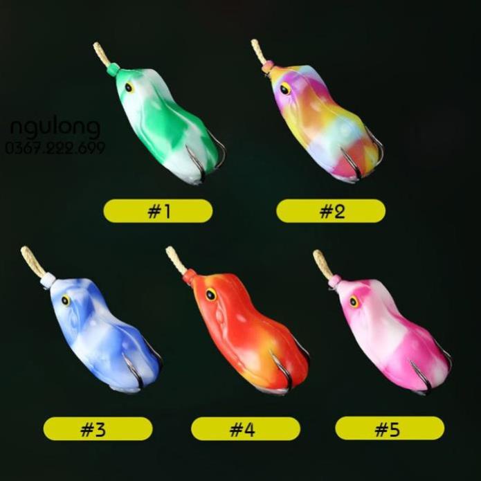 Mồi nhái giả câu lure Shumu siêu nhậy màu sọc dài 6cm nặng 15g