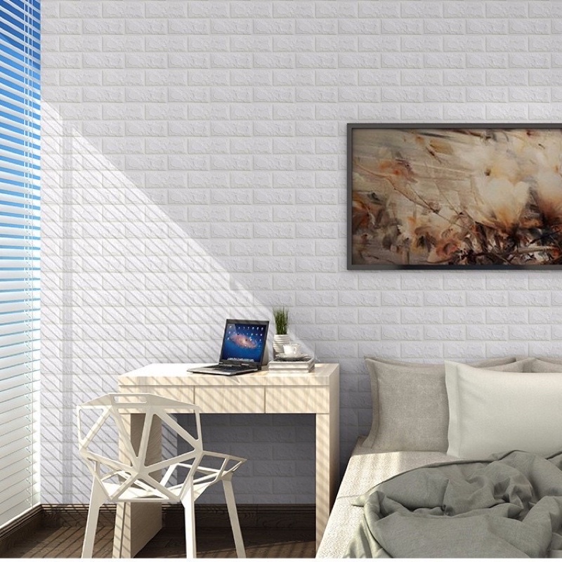 XỐP DÁN TƯỜNG 3D GIẢ GẠCH.70x77 DẦY 3mm.HÀNG TỐT SIÊU DÍNH